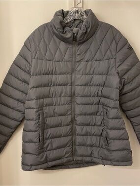 Moosejaw women's Mountaineering Puffer Jacket Gray Down Quilted Full Zip Sz XL